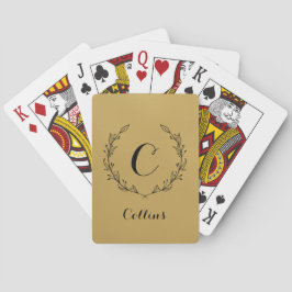 Elegant Zwart en Goud Gepersonaliseerde Naam Initi Pokerkaarten