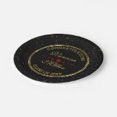 Elegant zwart en goud glanzende sterren - Afstuder Papieren Bordje (Gekanteld)