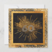 Elegant zwart en goud glitters feest voor 60ste ve kaart (Achterkant)