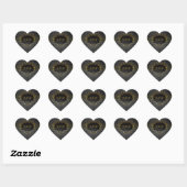 Elegant Zwart en Goud  Goud Kant Lijst 4 Hart Sticker (Vel)