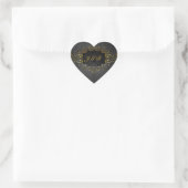 Elegant Zwart en Goud  Goud Kant Lijst 4 Hart Sticker (Tas)