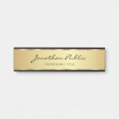 Elegant zwart en goud kalligrafie script deurbordje (Voorkant)