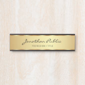 Elegant zwart en goud kalligrafie script deurbordje (Voorkant)