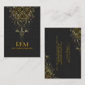 Elegant zwart en goud kanten Lijst Visitekaartje (Voorkant / Achterkant)