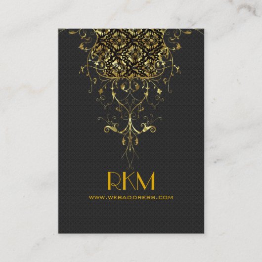 Elegant zwart en goud kanten Lijst Visitekaartje (Voorkant)