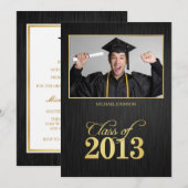 Elegant zwart en goud Klasse van 2013 Afstuderen Kaart (Voorkant / Achterkant)
