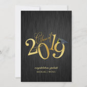 Elegant zwart en goud Klasse van 2019 afstuderen Kaart (Voorkant)