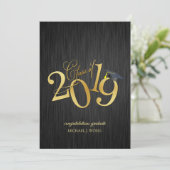 Elegant zwart en goud Klasse van 2019 afstuderen Kaart (Staand voorkant)