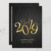 Elegant zwart en goud Klasse van 2019 afstuderen Kaart (Voorkant / Achterkant)