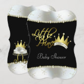 Elegant zwart en goud Little Prince Baby shower Kaart (Voorkant / Achterkant)