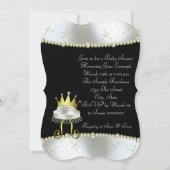 Elegant zwart en goud Little Prince Baby shower Kaart (Achterkant)