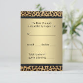 Elegant zwart en goud luipaard RSVP (Staand voorkant)