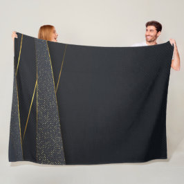 Elegant zwart en goud minimalistisch ontwerp fleece deken