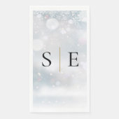 Elegant zwart en goud Monogram Winter Servet (Voorkant)