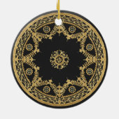 Elegant zwart en goud ontwerp keramisch ornament (Achterkant)