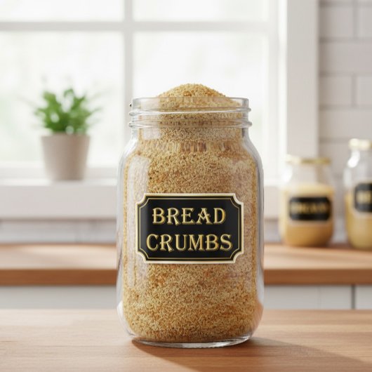 Elegant  zwart en goud pantry label