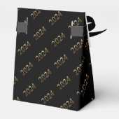 Elegant Zwart en Goud Script Gelukkig Nieuwjaar 20 Bedankdoosjes (Achterkant)