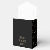 Elegant Zwart en Goud Script Gelukkig Nieuwjaar 20 Bedankdoosjes (Geopend)