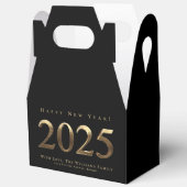 Elegant zwart en goud script Gelukkig Nieuwjaar 20 Bedankdoosjes (Open)