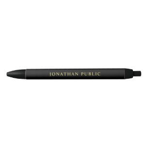 Elegant zwart en goud trendy eenvoudig ontwerp zwarte inkt pen