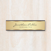 Elegant zwart en goud typografie script Home Deurbordje (Voorkant)