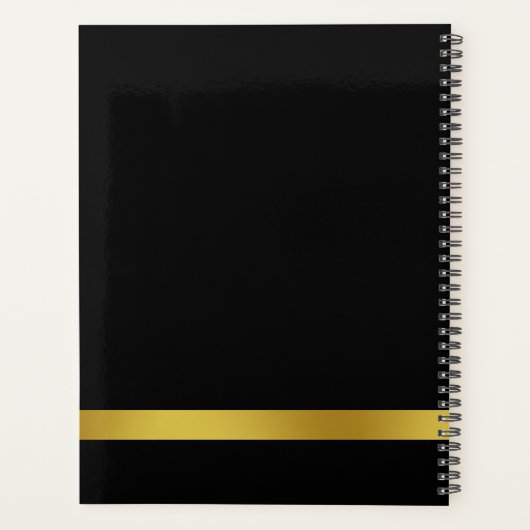 Elegant Zwart en Goud Uw Logo Hier 2025 Planner (Achterkant)