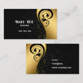 Elegant zwart en goud visitekaartje