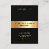 Elegant zwart en gouden Sjabloon Moderne Verticaal Visitekaartje (Achterkant)