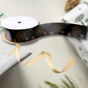 Elegant zwart en gouden sterrenpatroon lint