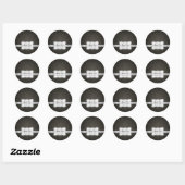 Elegant Zwart en Grijs Damask Dank u Ronde Sticker (Vel)