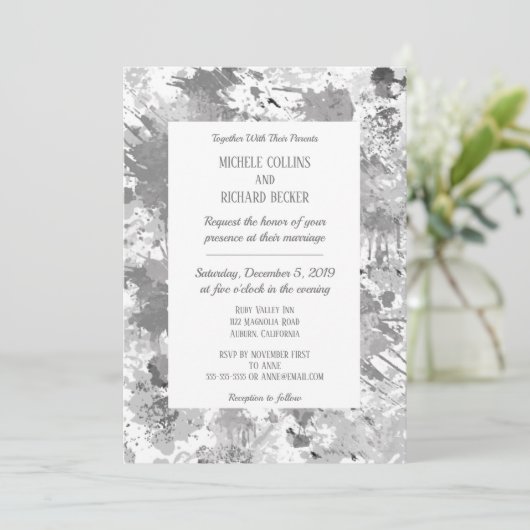 Elegant Zwart en Grijs Kaart (Staand voorkant)