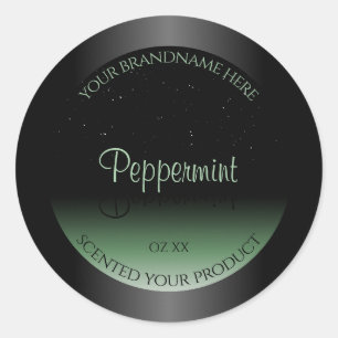 Elegant zwart en groen etiket op product Zacht gli