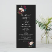 Elegant zwart en levendig bloemenhuwelijksprogramm (Staand voorkant)
