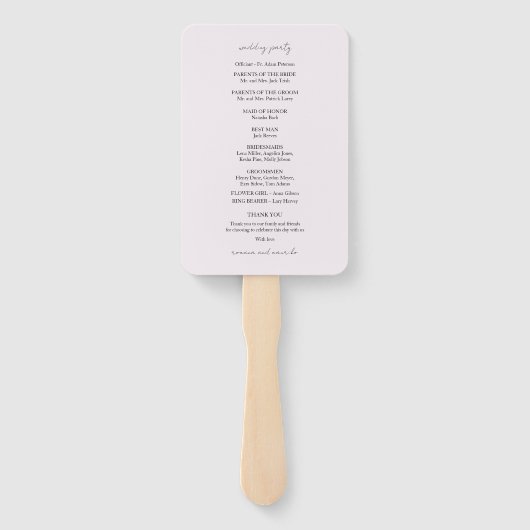 Elegant zwart en Lila minimalistisch Handwaaier (Achterkant)