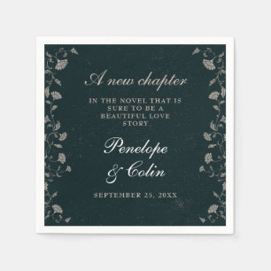 Elegant Zwart en Tan  Bibliotheek Bruiloft Servet