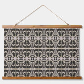 Elegant zwart en wit hangend wandkleed (Voorkant)