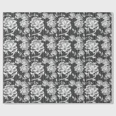 Elegant zwart en wit kant inpakpapier (Vlak)