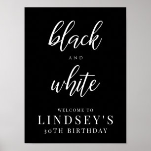 Elegant, zwart en wit poster