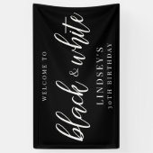 Elegant, zwart en wit spandoek (Verticaal)