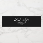 Elegant, zwart en wit waterfles etiket (Enkel label)