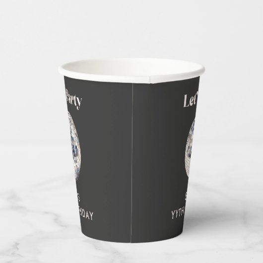 Elegant zwart en zilver Disco bal 18e verjaardag Papieren Bekers (Rechts)