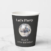 Elegant zwart en zilver Disco bal 18e verjaardag Papieren Bekers (Voorkant)