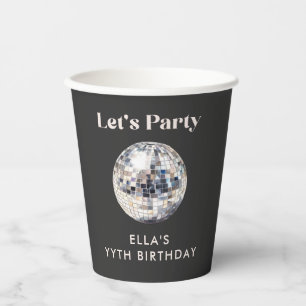 Elegant zwart en zilver Disco bal 18e verjaardag Papieren Bekers