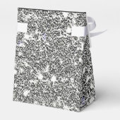 Elegant Zwart en Zilver Patroon Favor Box Bedankdoosjes (Achterkant)