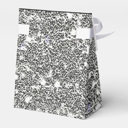 Elegant Zwart en Zilver Patroon Favor Box Bedankdoosjes (Achterkant)