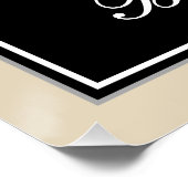 Elegant, zwart, Faux Gold 4th Birthday + naam Perfect Poster (Hoek)