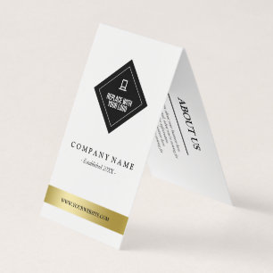 Elegant zwart & Faux Gold Uw Logo Label ophangen Visitekaartjes