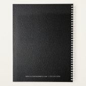 Elegant Zwart Faux Leather Look Rood Tekst Planner (Achterkant)