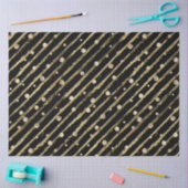 Elegant Zwart Fluwelen Gouden Strepen Stippen Luxe Tissuepapier (Craft)