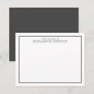 Elegant zwart, formeel script notitiekaartje